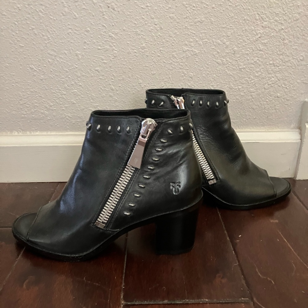 Frye Brielle Rebel Zip Peep Toe Boots